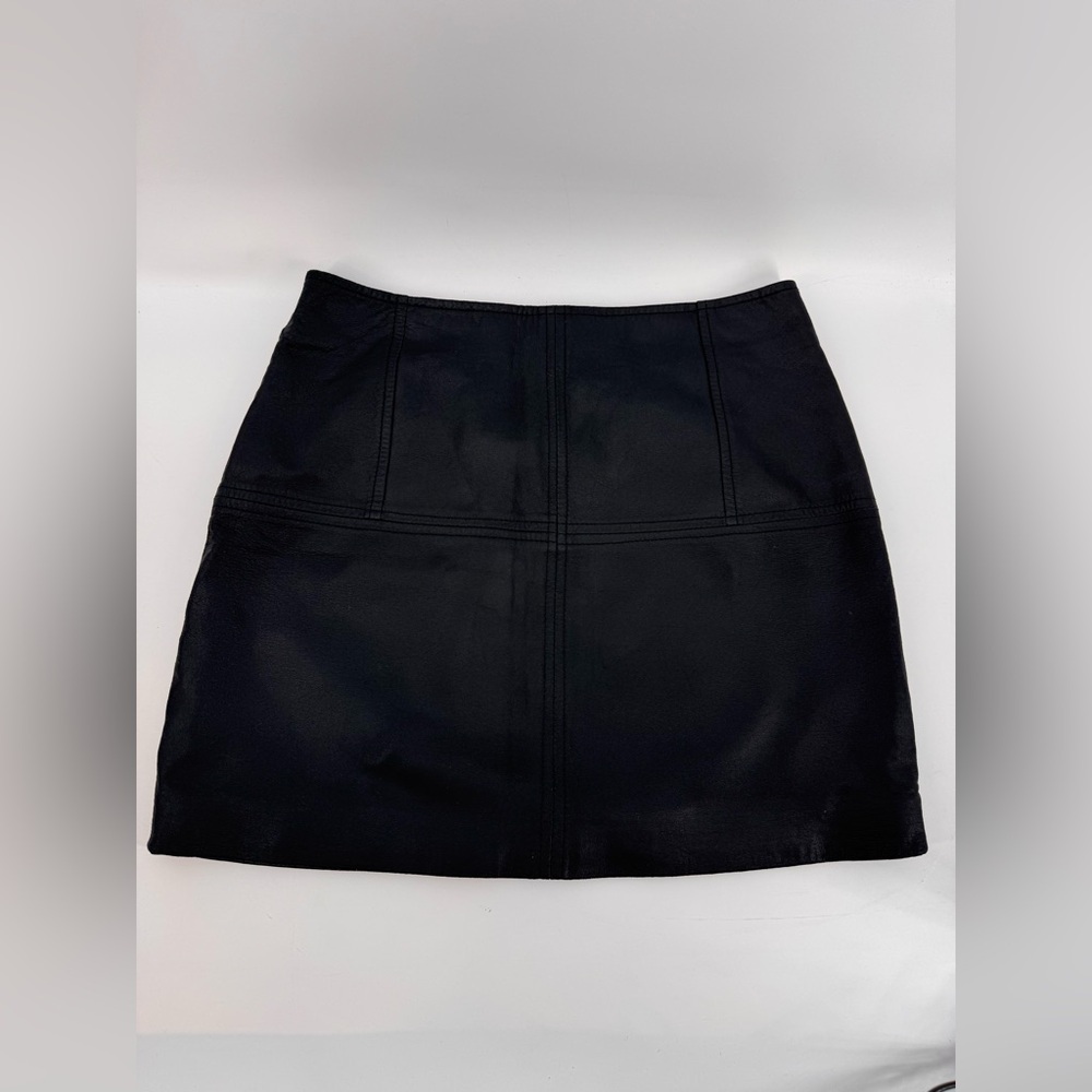 ASOS Genuine Leather Black Mini Skirt Sz. 4, NWOT